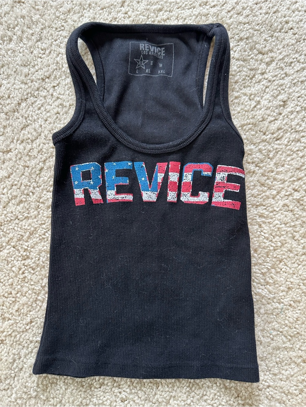 Revice Black American Flag Tank Top